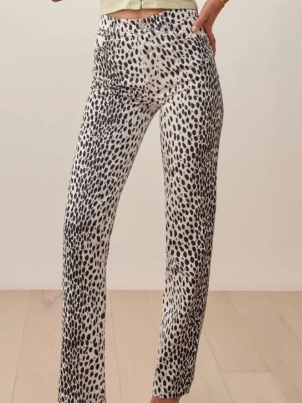 REFORMATION Cynthia Cheetah High Rise Long Jeans